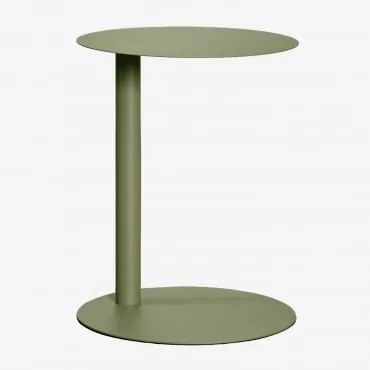 Stolik Pomocniczy Ogrodowy Okrągły Ø40 Cm Ze Stali Nierdzewnej Yannik Intensywny Verde Olive - Sklum