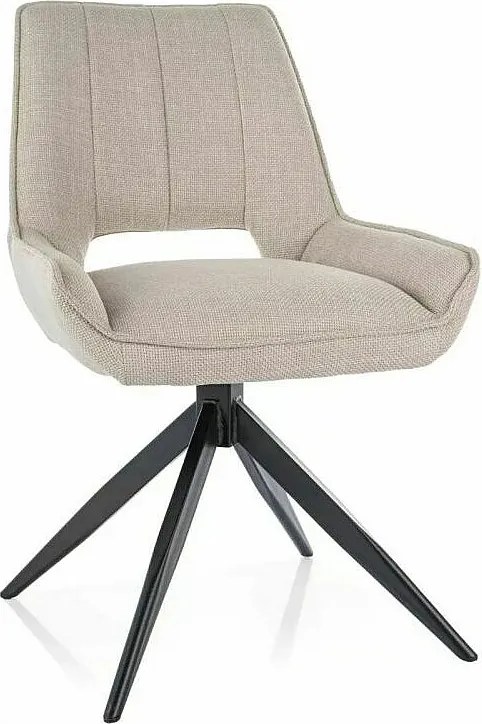 Krzesło tapicerowane TELLO BJORN jasnobeżowe obracane