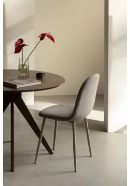 Zestaw 2 Krzeseł Jadalnianych Glamm Szary Kret & Sztruksu Marrón Moka & Pana - Sklum