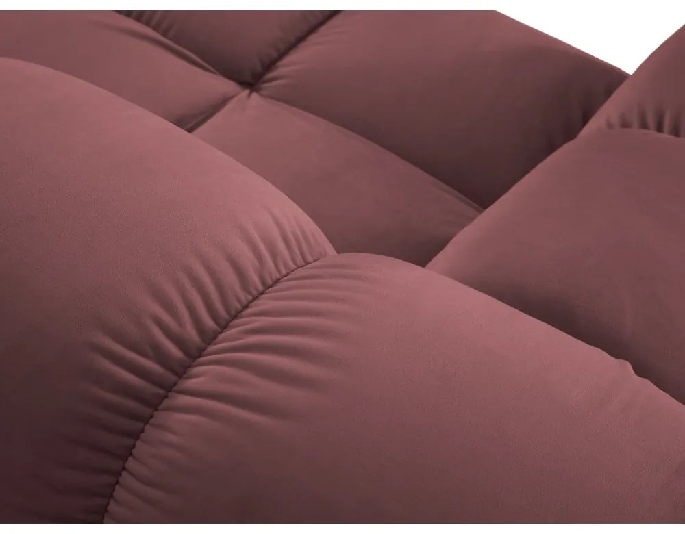 Różowy aksamitny narożnik Bellis – Micadoni Home