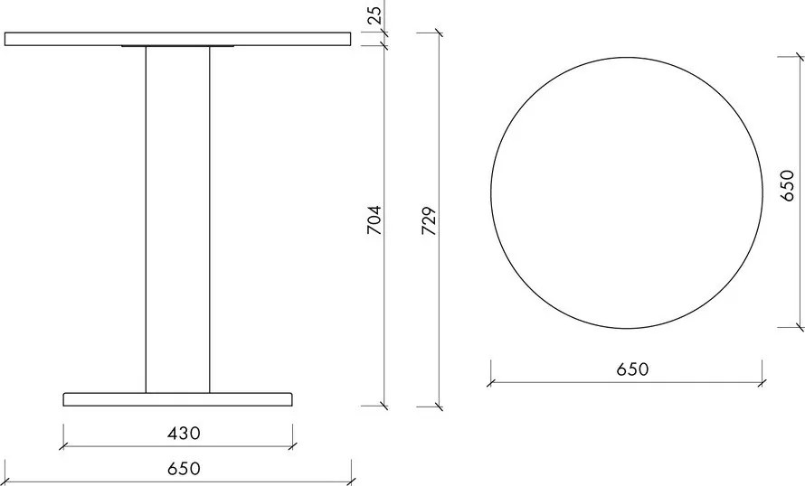 Okrągły stół z blatem w dekorze dębu ø 65 cm Sool – noo.ma