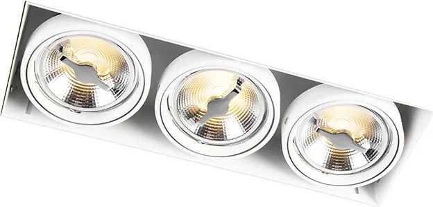 Zestaw 6 reflektorów wpuszczanych biały AR111 bezramkowych 3-punktowych - Oneon