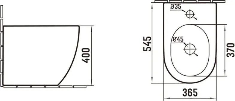 Mexen Lena bidet stojący, czarny mat - 36225285