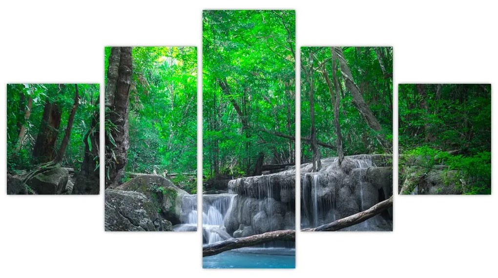 Obraz - Wodospad Erawan, Kanchanaburi, Tajlandia (125x70 cm)