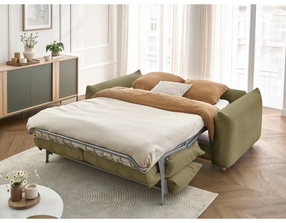 Zielona rozkładana sofa 234 cm Ernest – Bobochic Paris