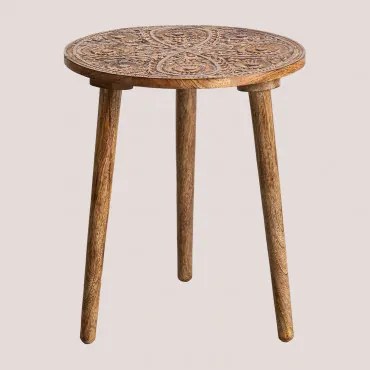 Okrągły Stolik Pomocniczy Ø40 Cm Z Drewna Mango Nanup Drewno Mango - Sklum