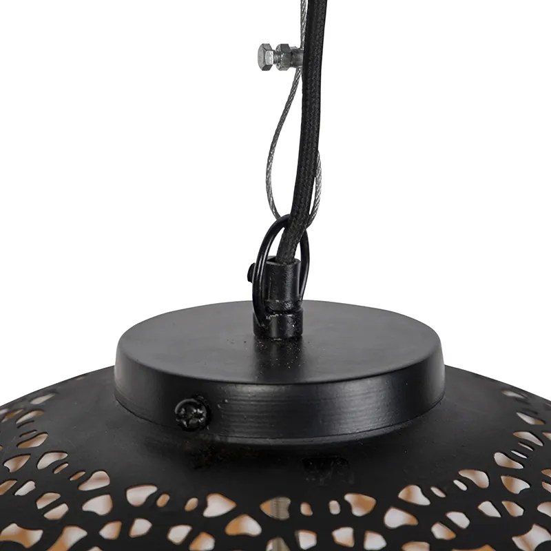 Orientalna lampa wisząca czarna ze złotem 45 cm - RadianteKolonialny Oswietlenie wewnetrzne