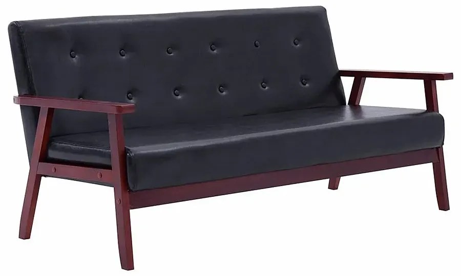 3-osobowa czarna sofa retro - Garner 3X