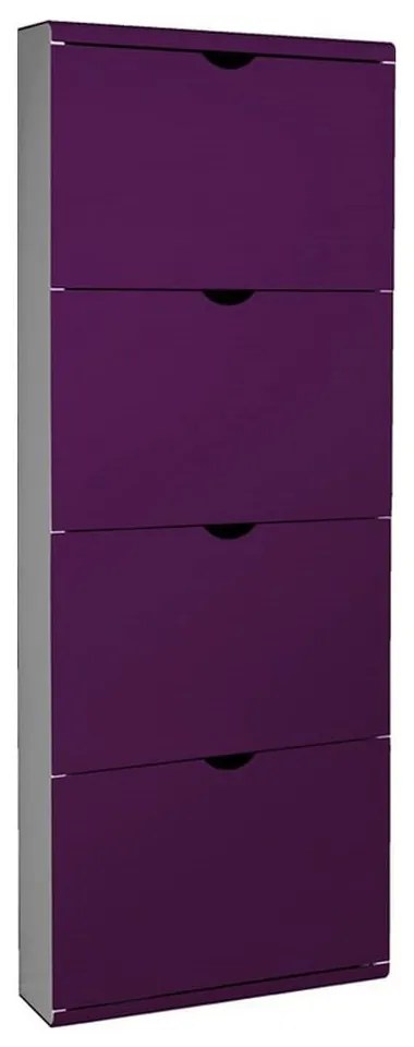 Fioletowa metalowa uchylna szafka na buty 51x138x16 cm – Household Pleasure
