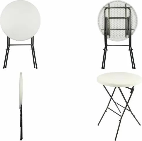 Składany, okrągły stół barowy, biały.