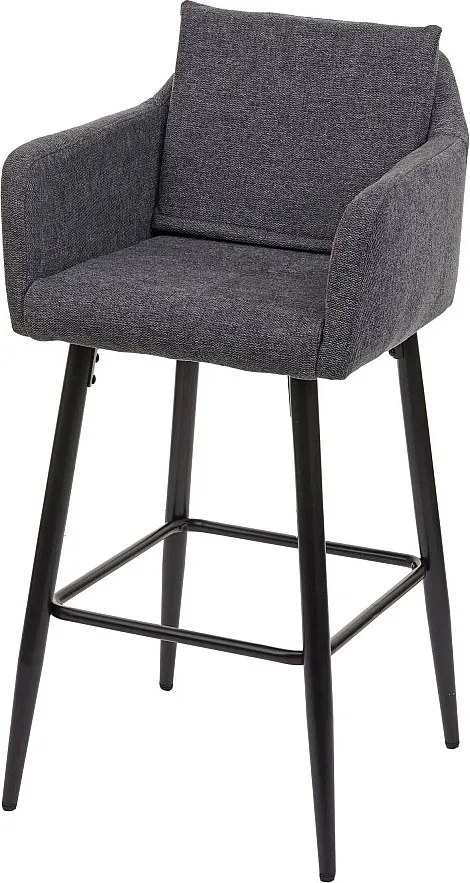 Stołek barowy MCW-H93,  tkanina/tekstylia ciemnoszary