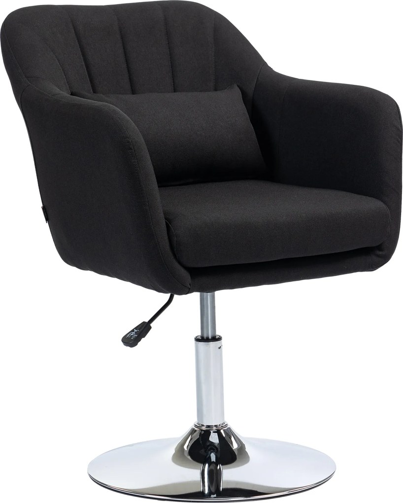 HOMCOM Krzesło obrotowe, regulowany fotel biurowy, lenopodobny poliester, metal, 60 x 60 x 79-91 cm, Szary