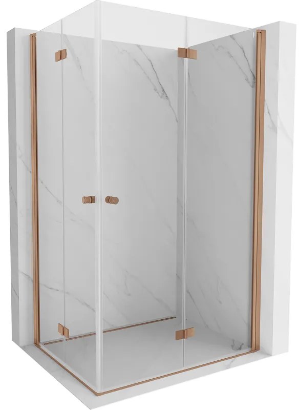 Mexen Mist-F Duo kabina prysznicowa składana prawa 90 x 120 cm, transparent, miedź szczotkowana - 8A6-090L-120P-65-00