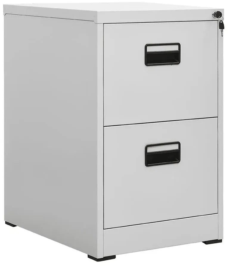 Jasnoszary zamykany kontenerek biurowy L7-B11