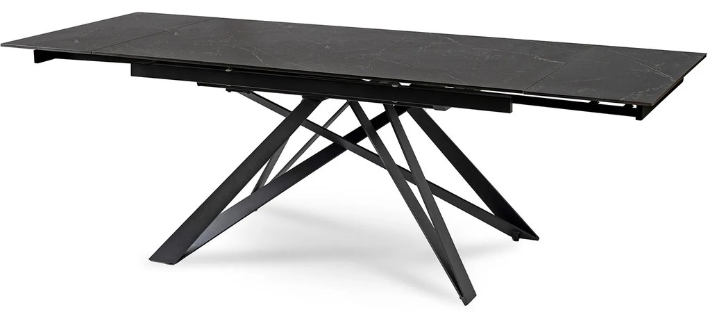 Stół Rozkładany Prostokątny MAXIME 160-240 cm Ceramiczny Czarny Marmur do Jadalni Nowoczesny Loft