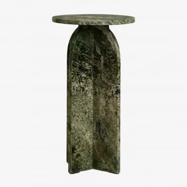 Stolik Nocny Ø30 Cm Z Marmuru Graham Zielony Marmur Forest - Sklum