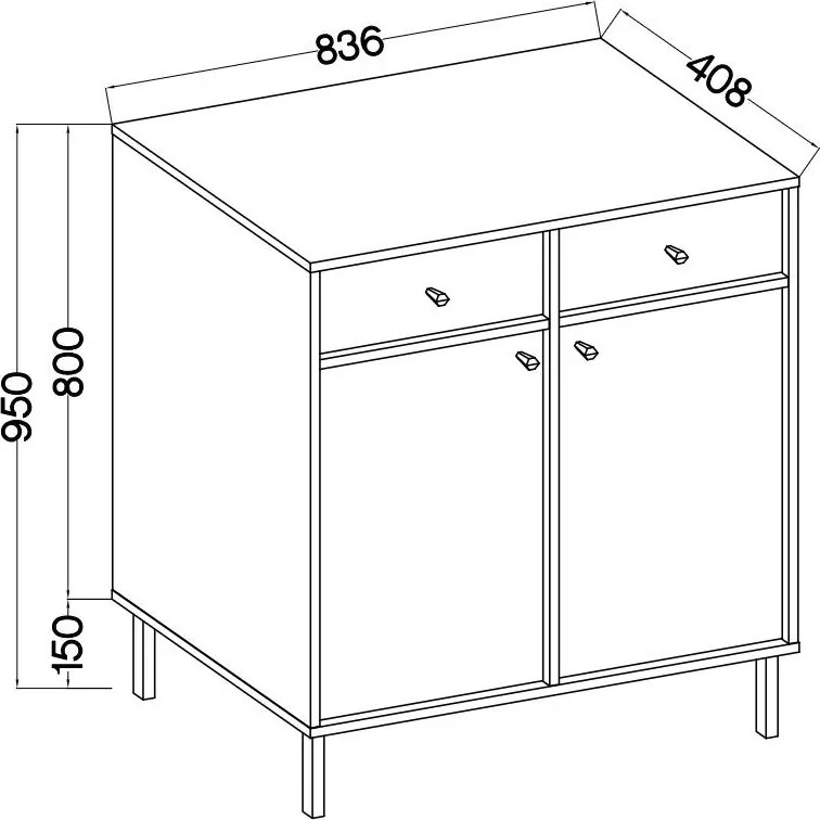 Komoda TORINO 84 cm do Salonu Sypialni Odcienie zieleni