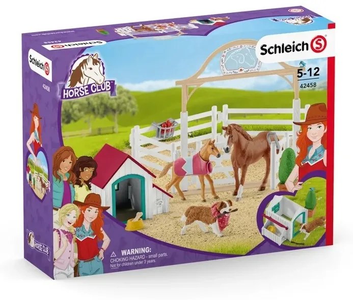 Schleich 42458 Gościnne konie, Hannah ze suczką Ruby, 40 x 30 x 20 cm