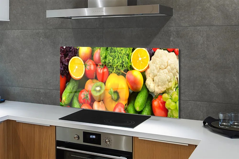 Szklany Panel Zielona Kompozycja Warzywna