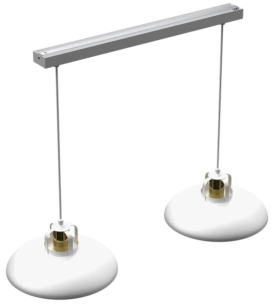 Lampa wisząca FELIX WHITE/GOLD 2xE27, biała, złota, podwójna