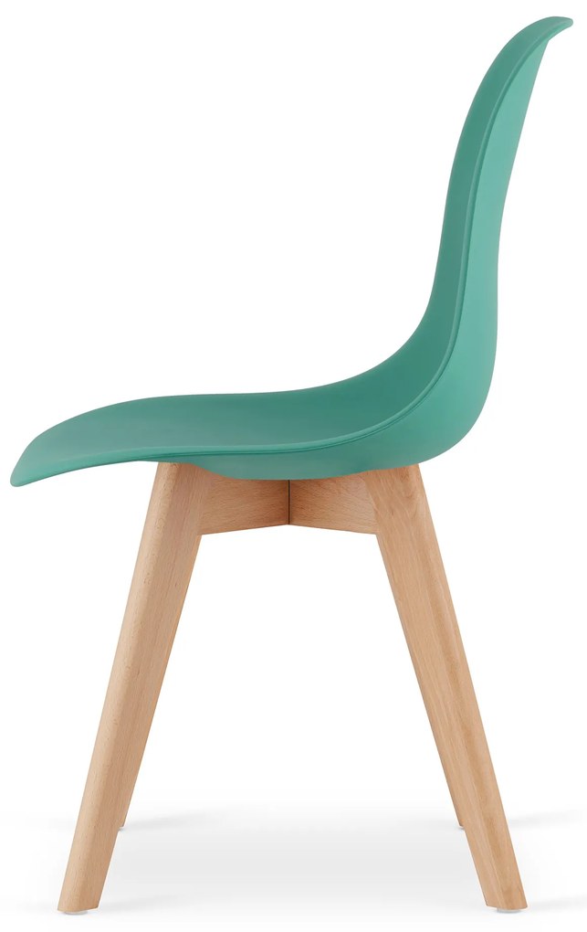 Zielone krzesło KITO z bukowymi nogami