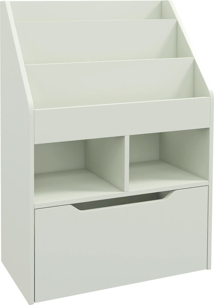 HOMCOM Regał Dziecięcy z Szufladą i Przegrodami na Książki, 60 x 29,9 x 90 cm, Zielony