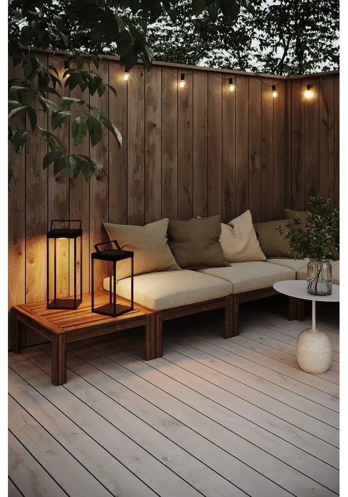 Czarny zewnętrzny lampion solarny LED na USB (wysokość 42 cm) Pure – Markslöjd