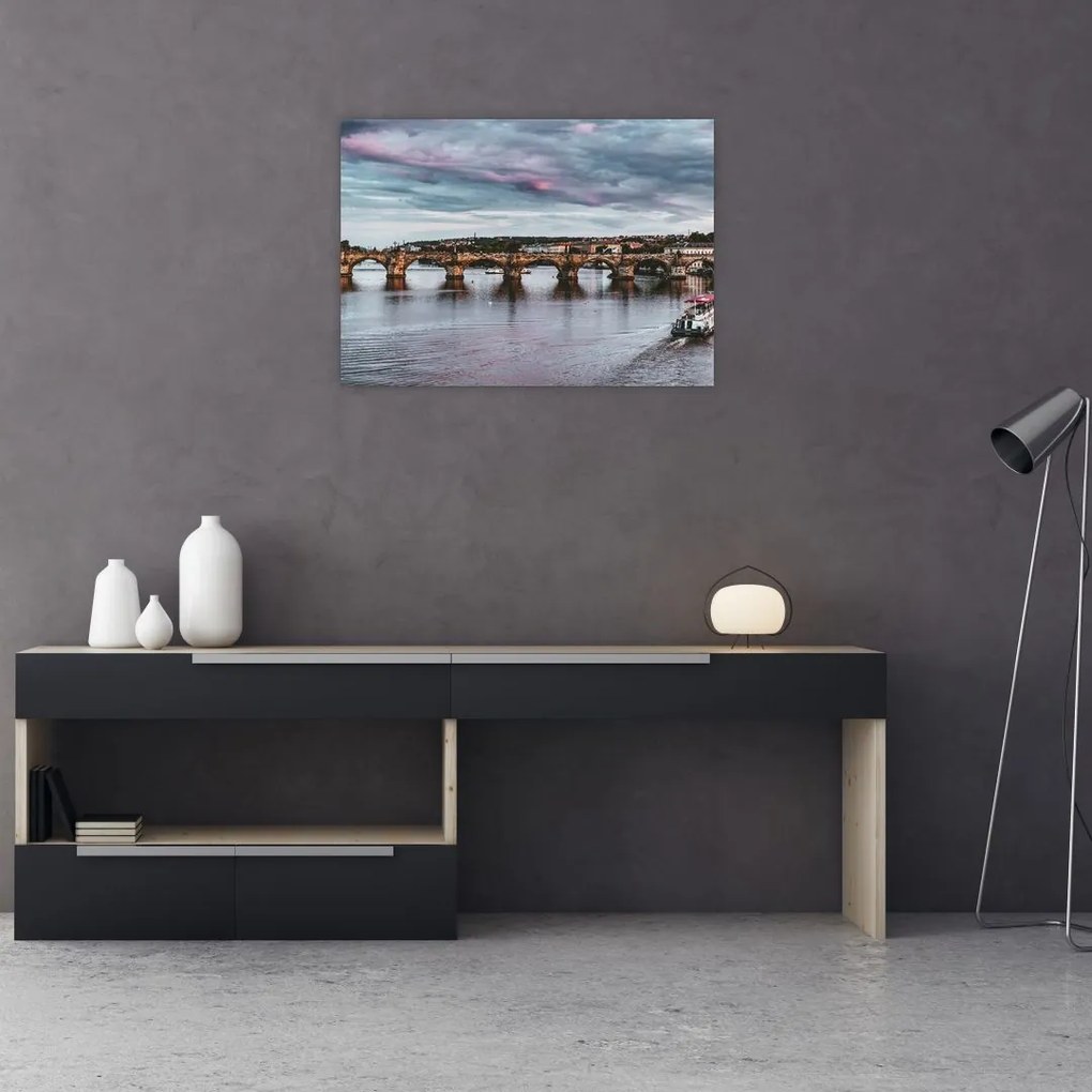 Obraz na szkle - Most Karola (70x50 cm)