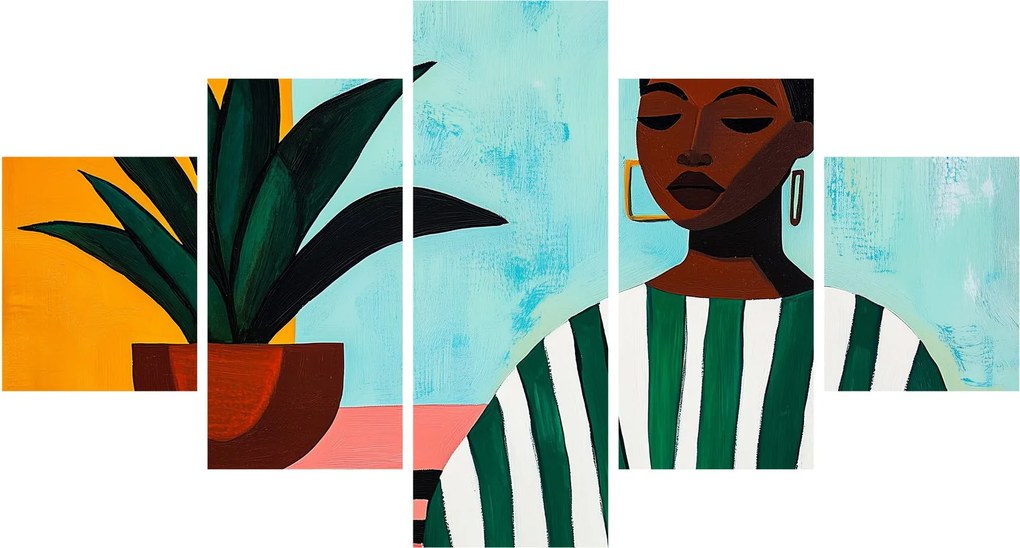 Obraz - Kobieta z kwiatem (125x70 cm)