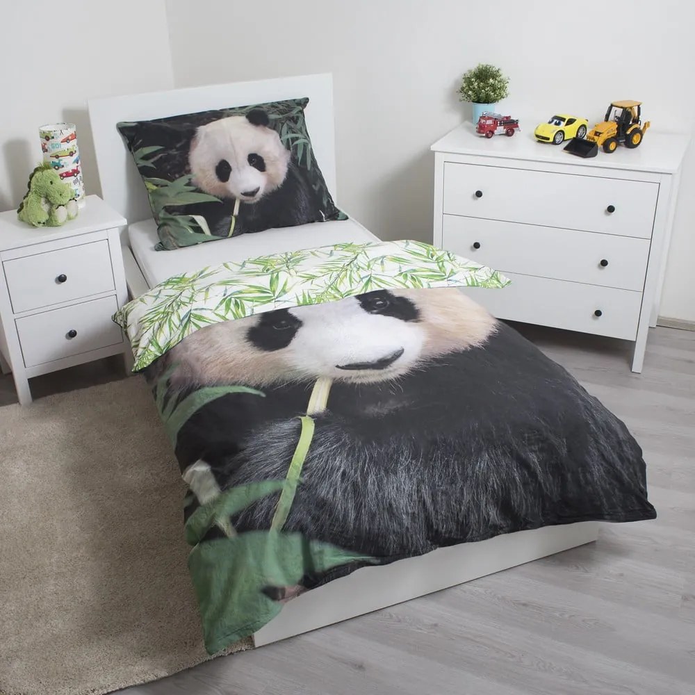 Bawełniana pościel dziecięca jednoosobowa 140x200 cm Panda – Jerry Fabrics