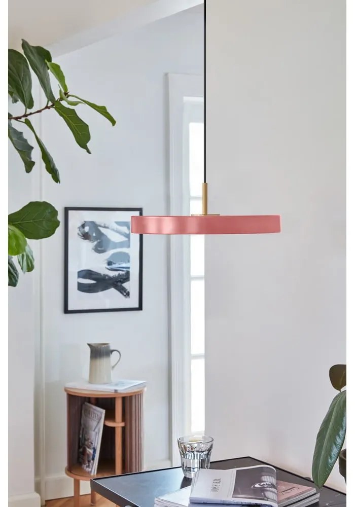 Różowa lampa wisząca LED z metalowym kloszem ø 31 cm Asteria Mini – UMAGE
