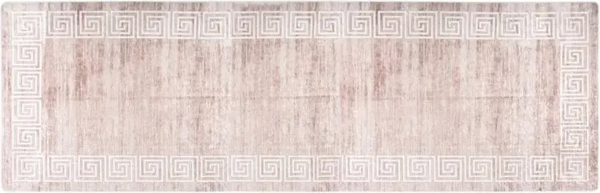 Prostokątny beżowy dywan w grecki wzór 80x300 cm F1-W51