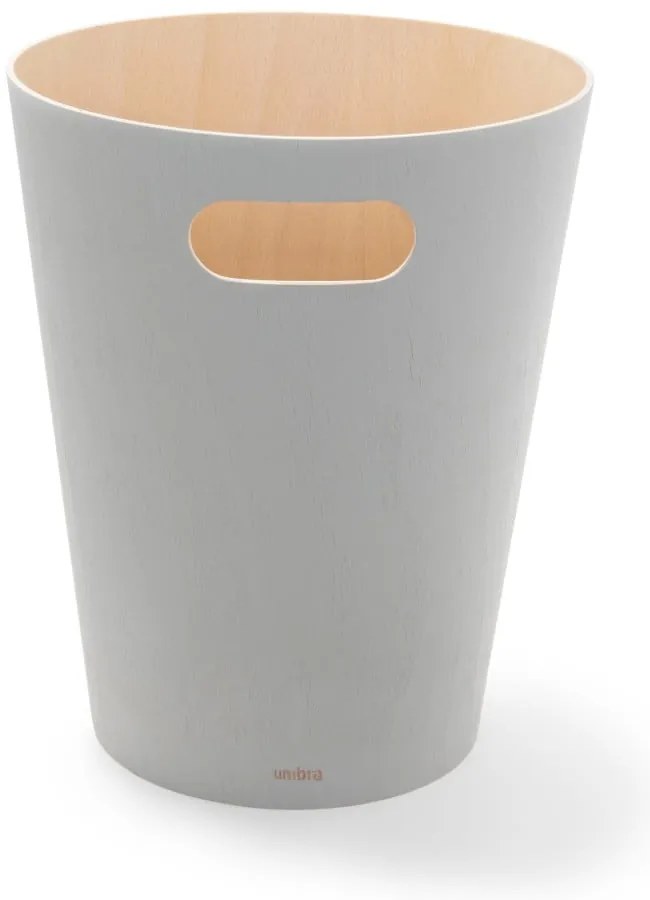 Jasnoszary drewniany kosz na śmieci 7,5 l Woodrow – Umbra