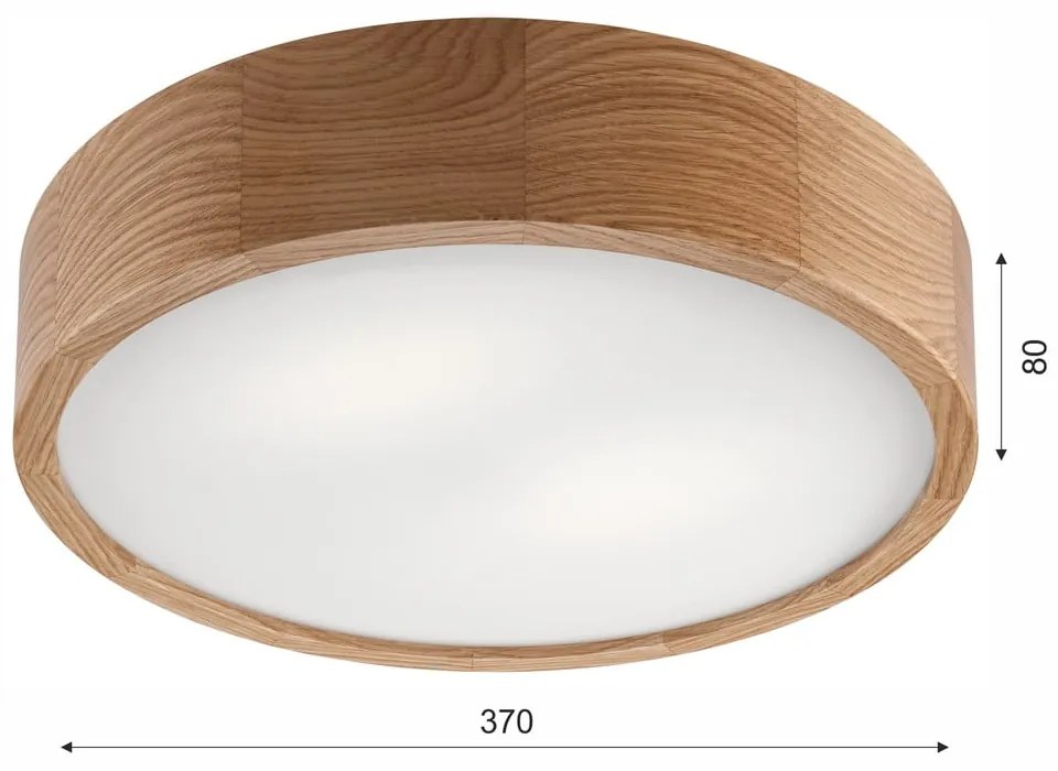 Brązowa lampa sufitowa ze szklanym kloszem ø 37 cm Eveline – LAMKUR