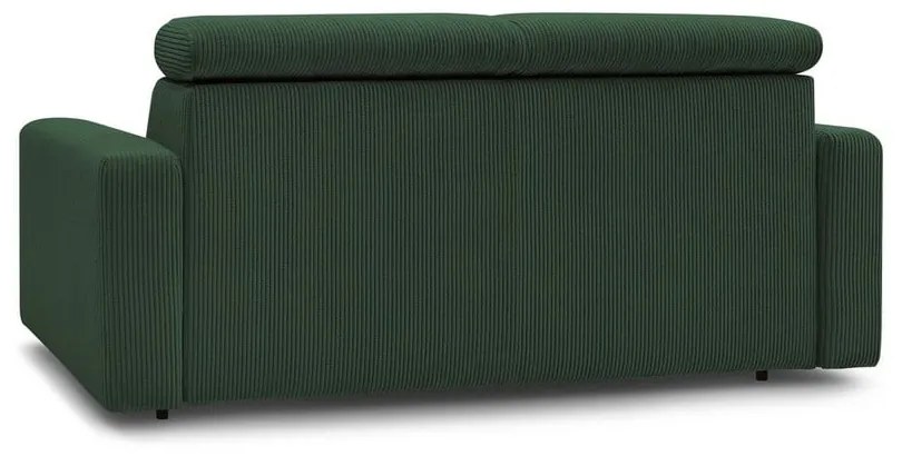 Ciemnozielona sztruksowa rozkładana sofa 215 cm Monaco – Bobochic Paris