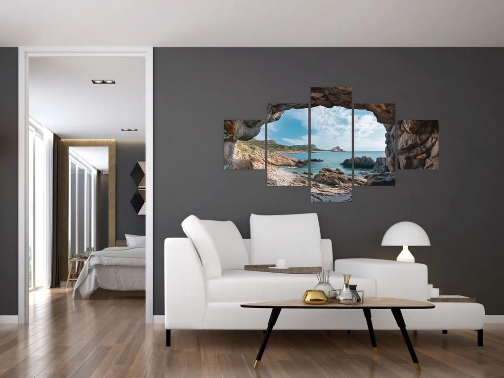 Obraz - Jaskinia przy morzu (125x70 cm)