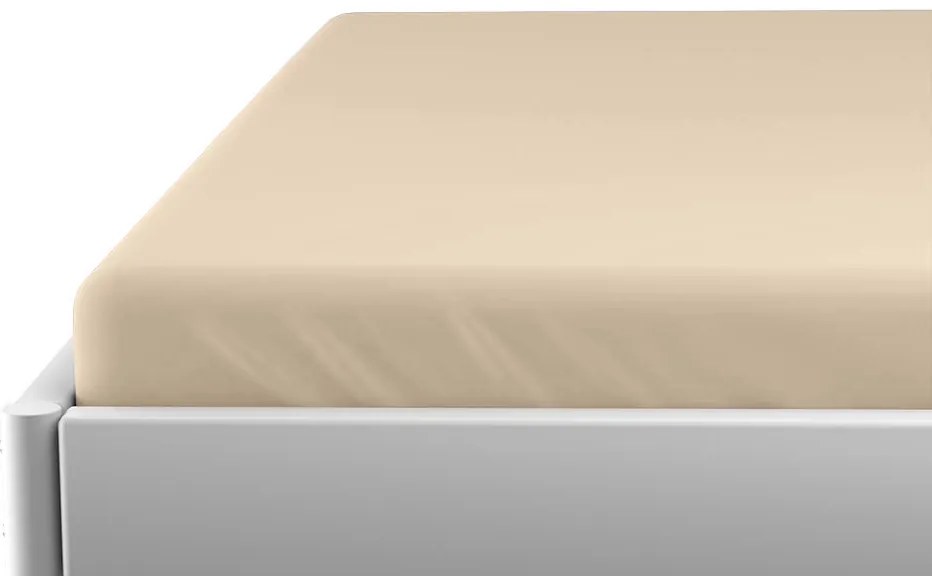 PrzytulneMieszkanie.pl Jersey prześcieradło do dziecięcego łóżeczka jasnobeżowe 70 x 140 cm