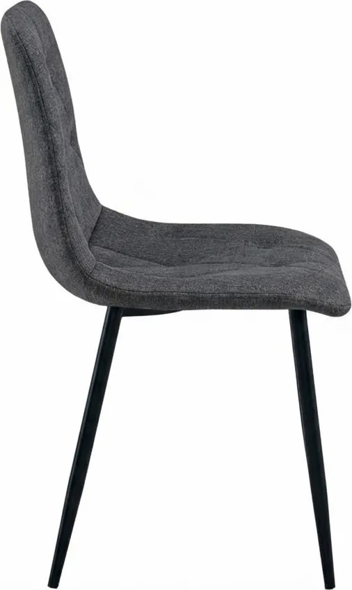 Ciemnoszare krzesło LIBRA STONE GREY z czarnymi nogami