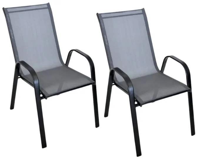 PROMOCJA Krzesła ogrodowe TAVERNO zestaw 2 szt. szare/czarne II. jakość