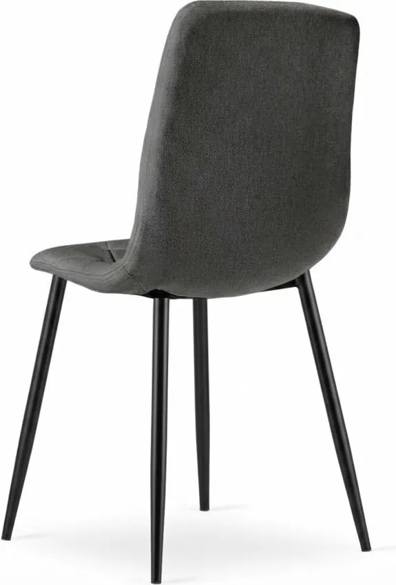 Ciemnoszare krzesło LIBRA STONE GREY z czarnymi nogami