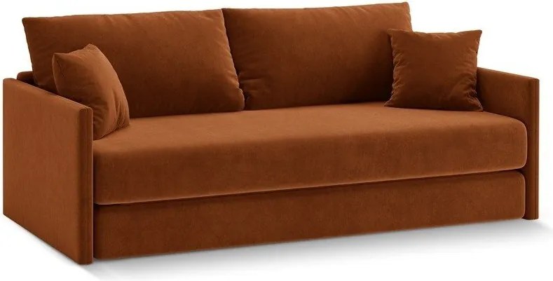 Aksamitna rozkładana sofa w kolorze terakoty 209 cm Shannon – Cosmopolitan Design