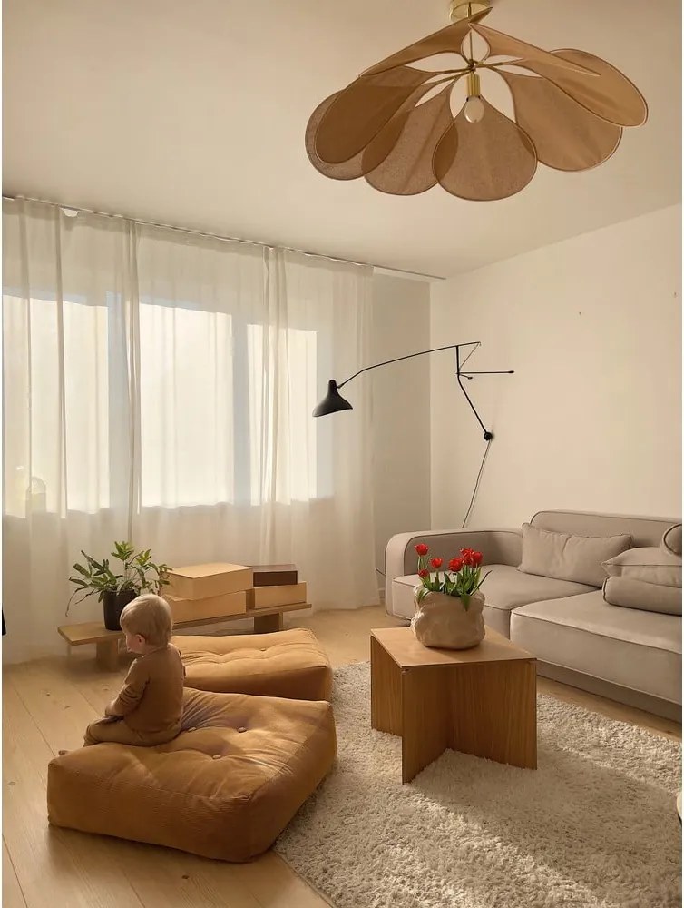 Sztruksowy puf Karup Design More Ivory