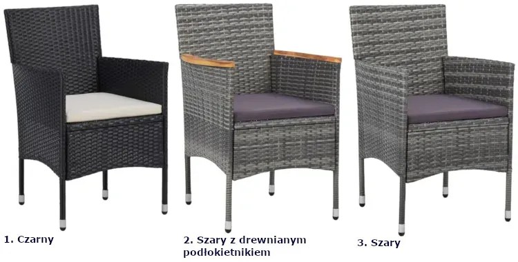 Komplet szarych krzeseł ogrodowych - Lustika 4X