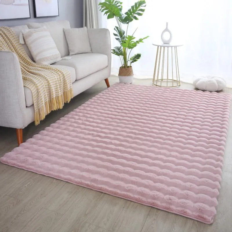 Dywan pluszowy Ambiance 3D różowy 80 cm x 250 cm