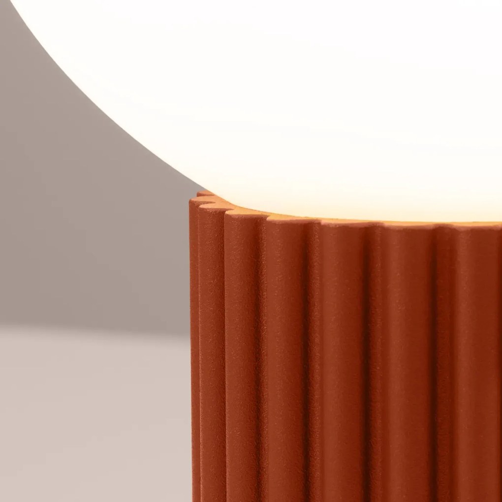 Lampa biurkowa HALO ochra czerwona ryflowana SOLLUX  LIGHTING