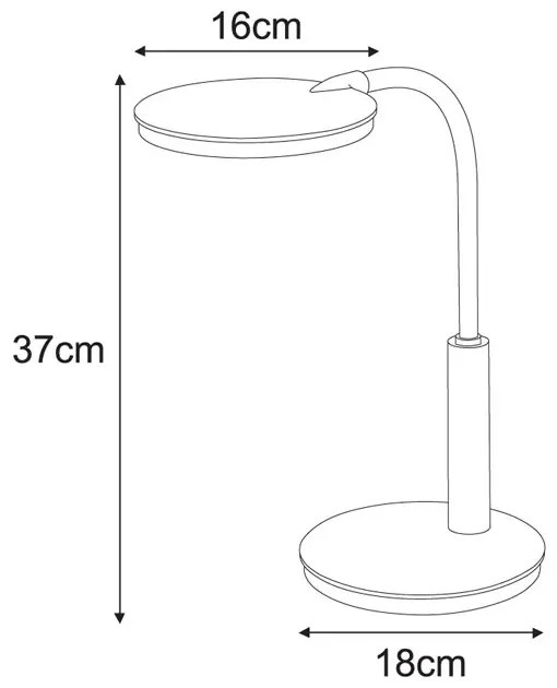 Biała nowoczesna lampka biurkowa dotykowa LED - 12X A511 D9-S30