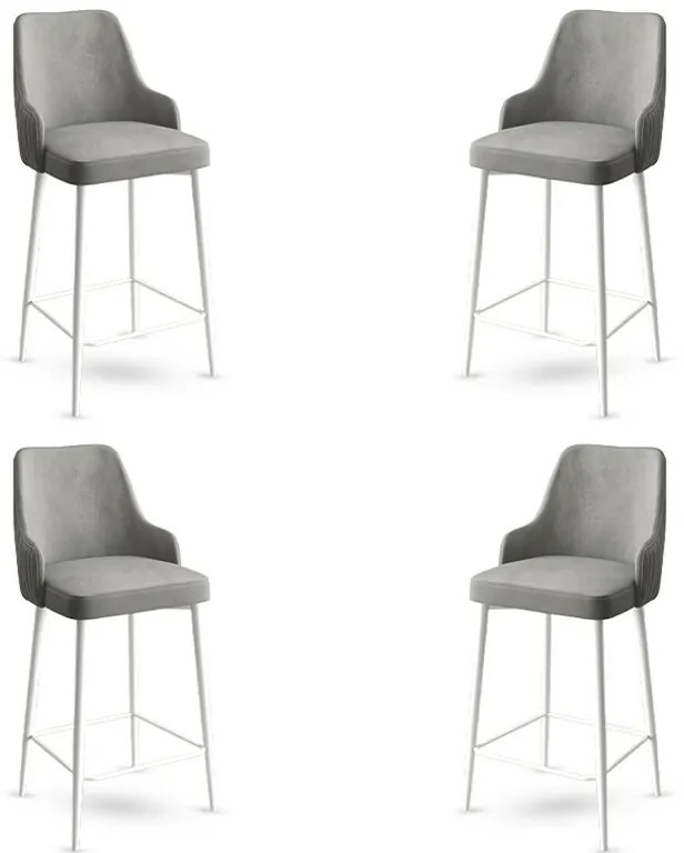 Zestaw krzeseł barowych Enox Grey and White, 4szt.
