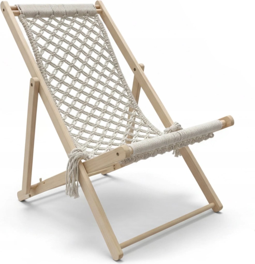 Drewniany leżak ogrodowy składany Coral HC-2501, styl boho