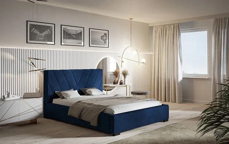 Dwuosobowe łóżko z zagłówkiem 180x200 Infermi 3X - 36 kolorów