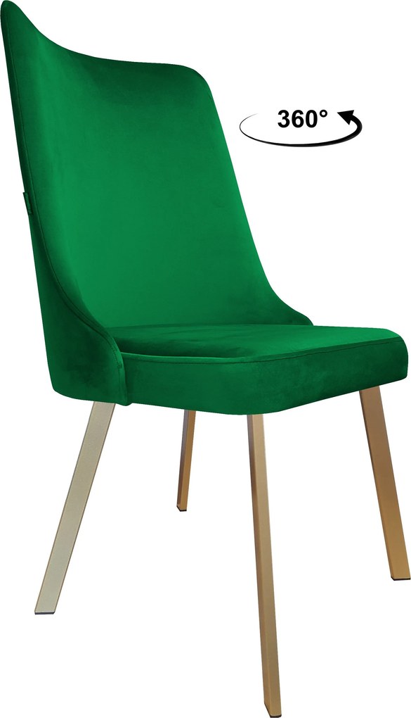 Krzesło Victor tkanina Welur noga metalowa krzesło tapicerowane premium : Kolor nogi - Złota profil, Kolor tkaniny - VELVET - MG25, Typ siedziska - Siedzisko obrotowe 360°